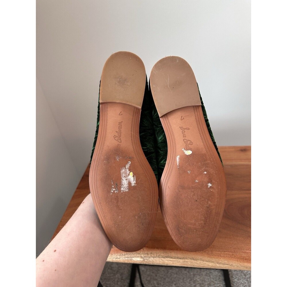 Sam Edelman Loraine Green Crushed Velvet Horsebit Loafers Shoes 7 Academia - Picture 6 of 7